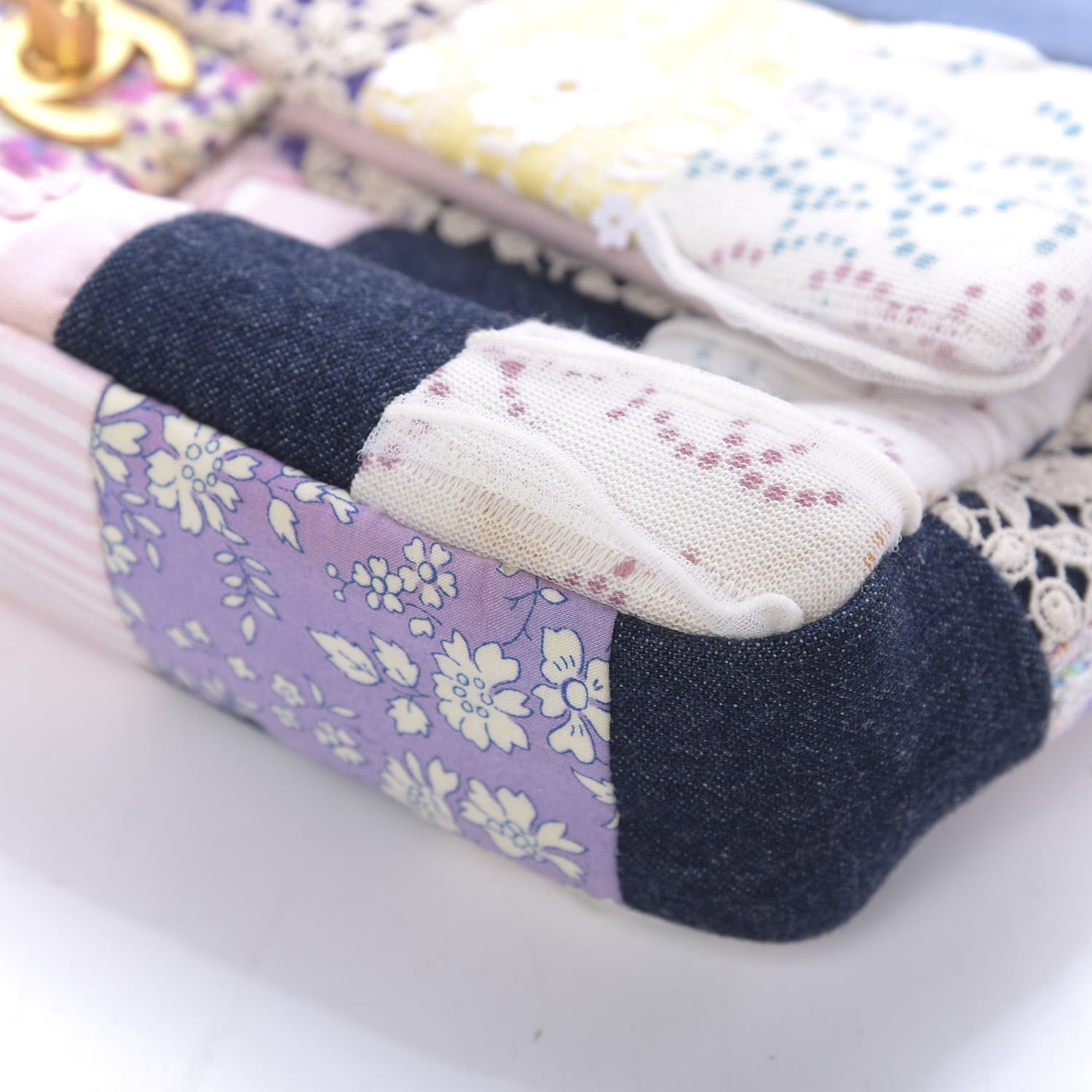 Chanel Fabric Patchwork Medium Flap Bag Pink 7 of 11