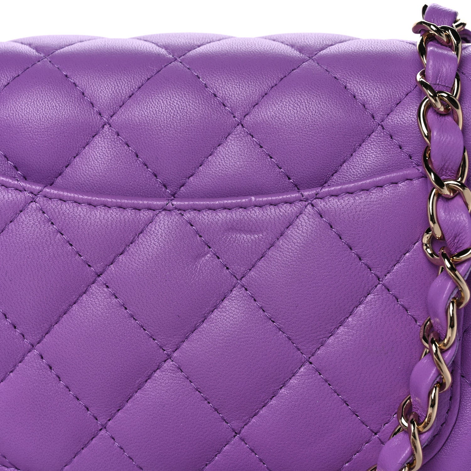 Chanel Lambskin Quilted Mini Rectangular Flap Purple 11 of 12