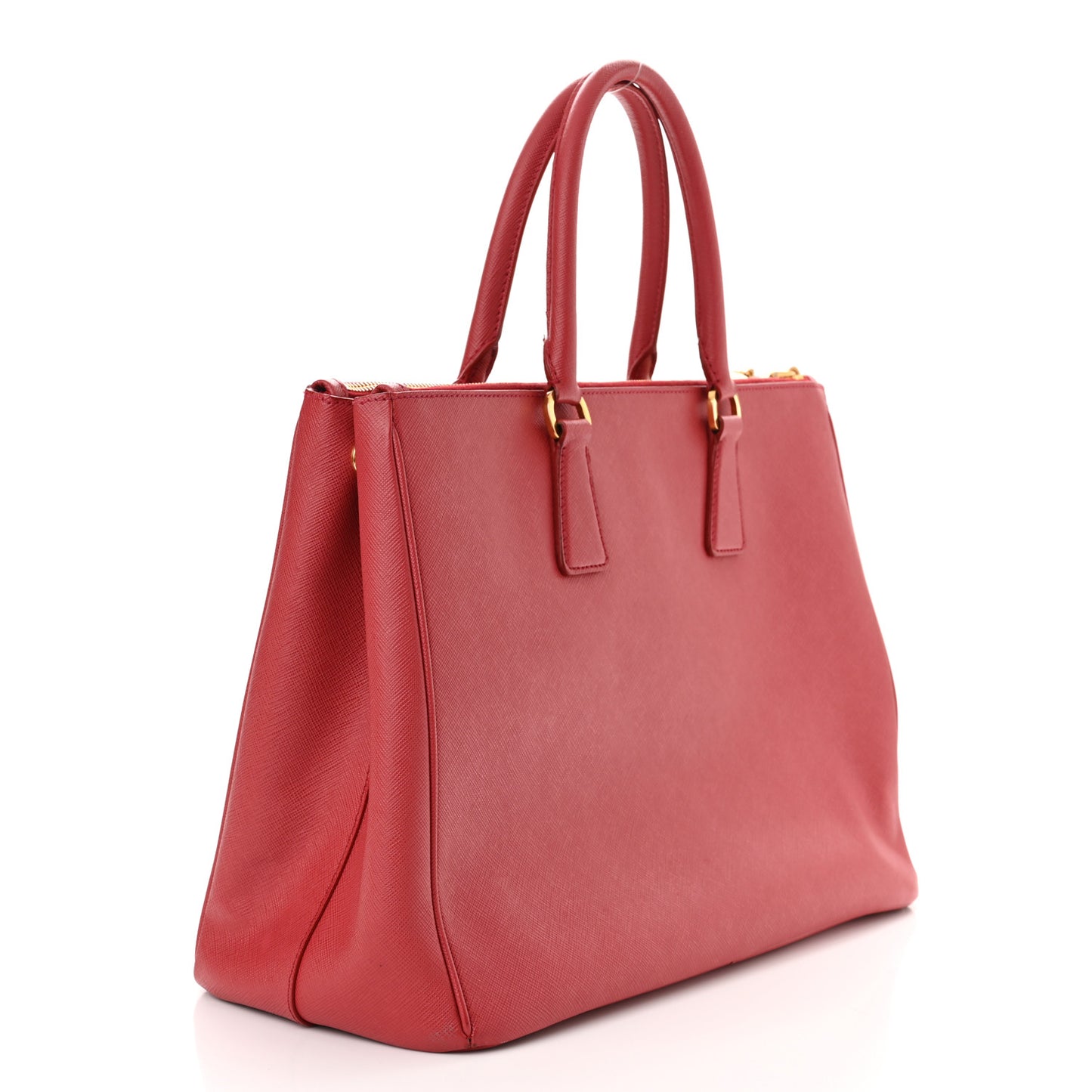 Saffiano Lux Large Galleria Double Zip Tote Fuoco