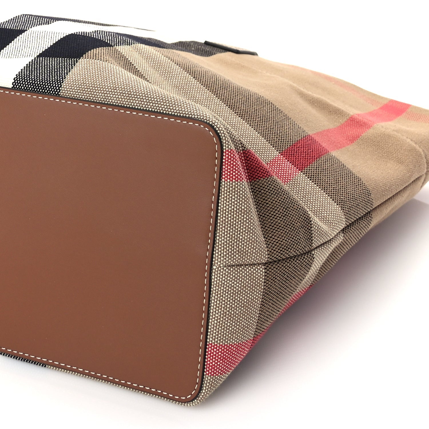Burberry Giant Check Canvas Medium London Tote Taupe Brown 8 of 8
