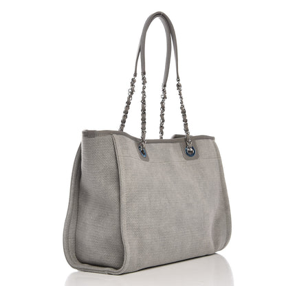 Chanel Canvas Small Deauville Tote Grey 3 of 7