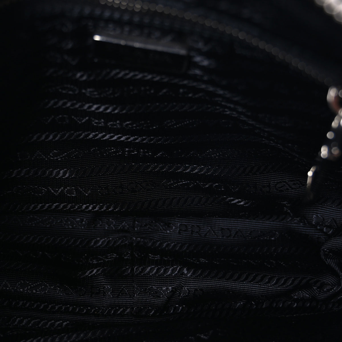 Nylon Tessuto Impuntu Quilted Bandoliera Crossbody Bag Black