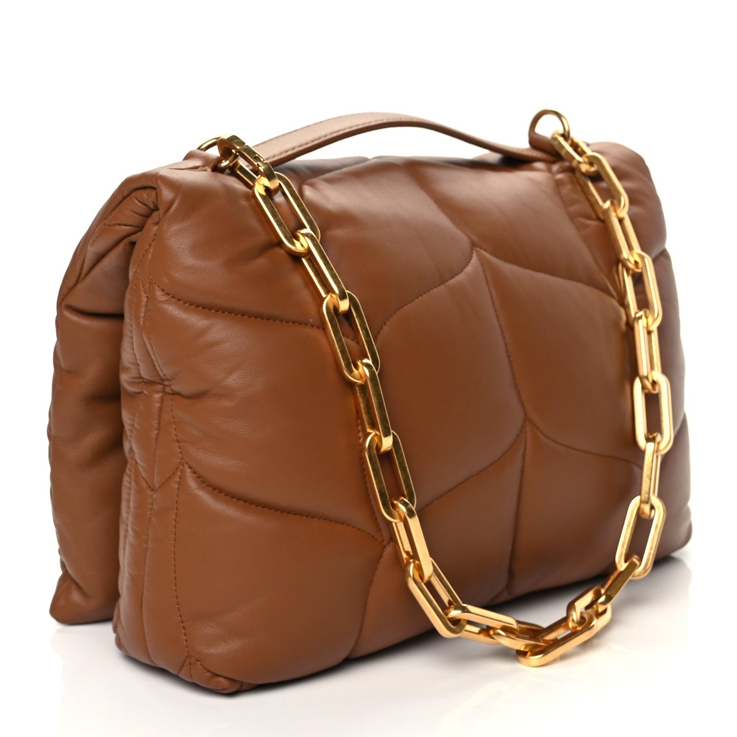 Nappa Pillow Quilted Softie Bag Tobacco Brown
