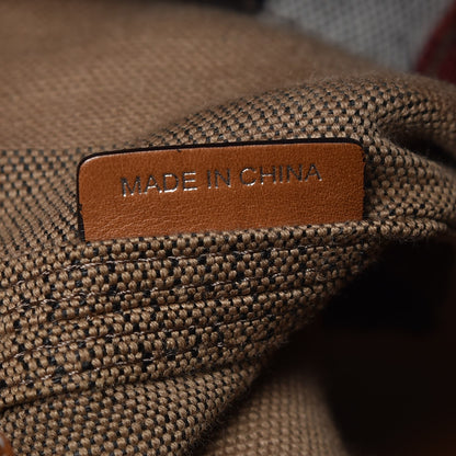 Burberry Canvas Mega Check Medium Ashby Hobo Saddle Brown 8 of 10