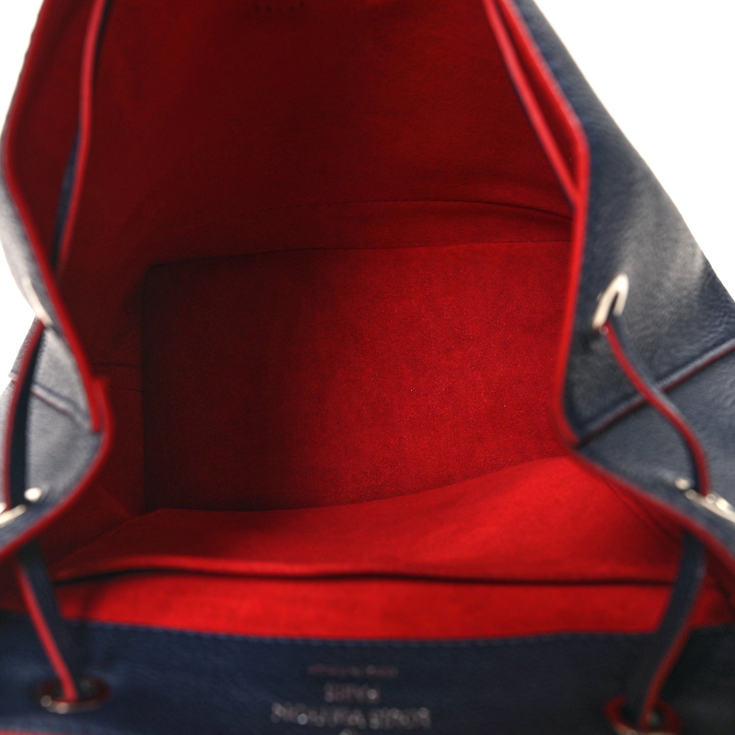 Soft Calfskin Lockme Backpack Marine Rouge