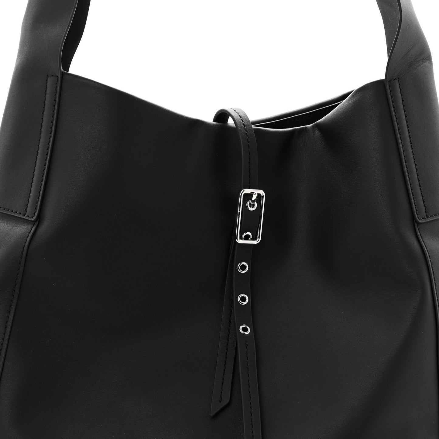 Calfskin Go Large Shoulder Bag Black