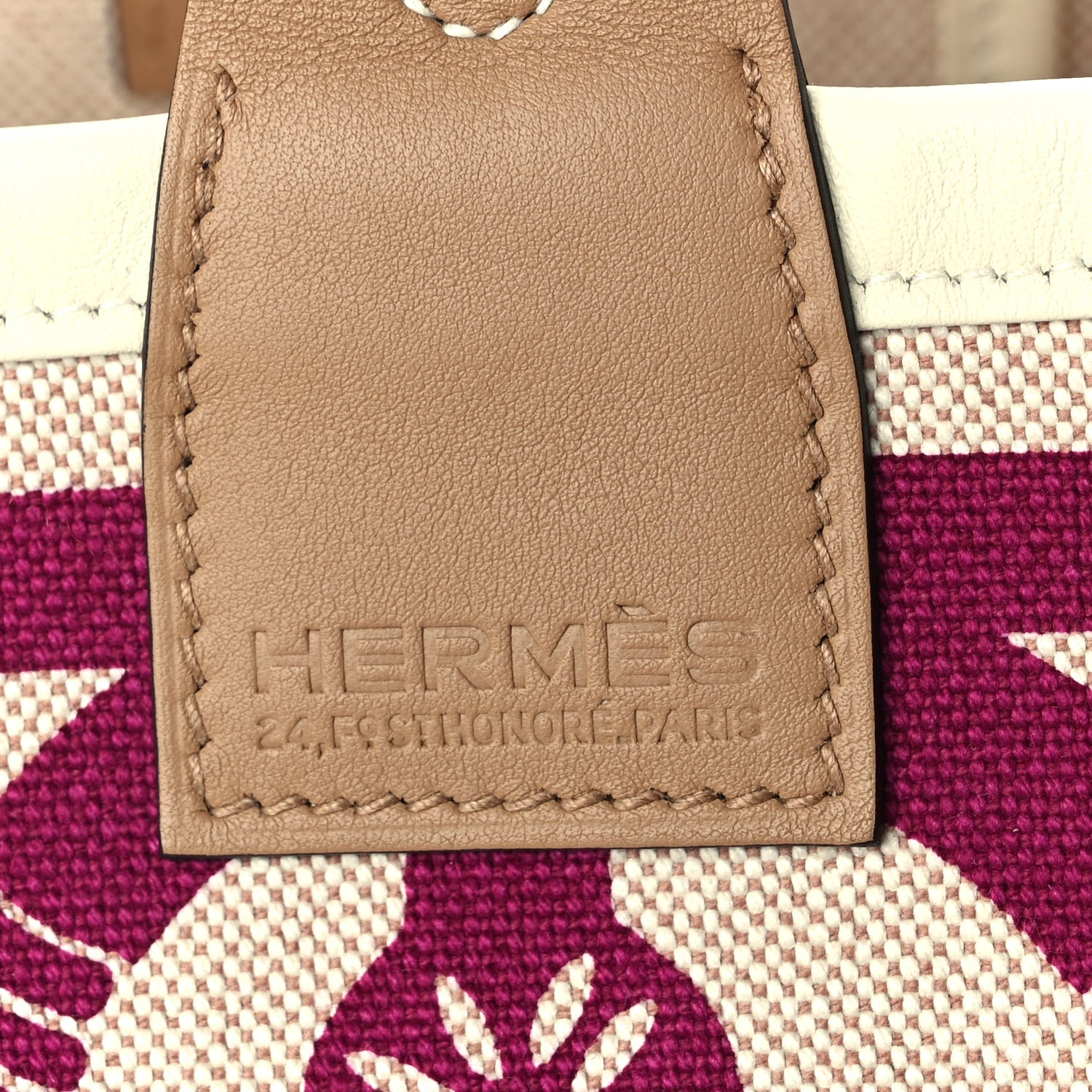 Hermes H Plume Canvas Swift Printed Panoplie Equestre Steeple 25 Bag Rose Pourpre Ecru Beige Chai 5 of 9