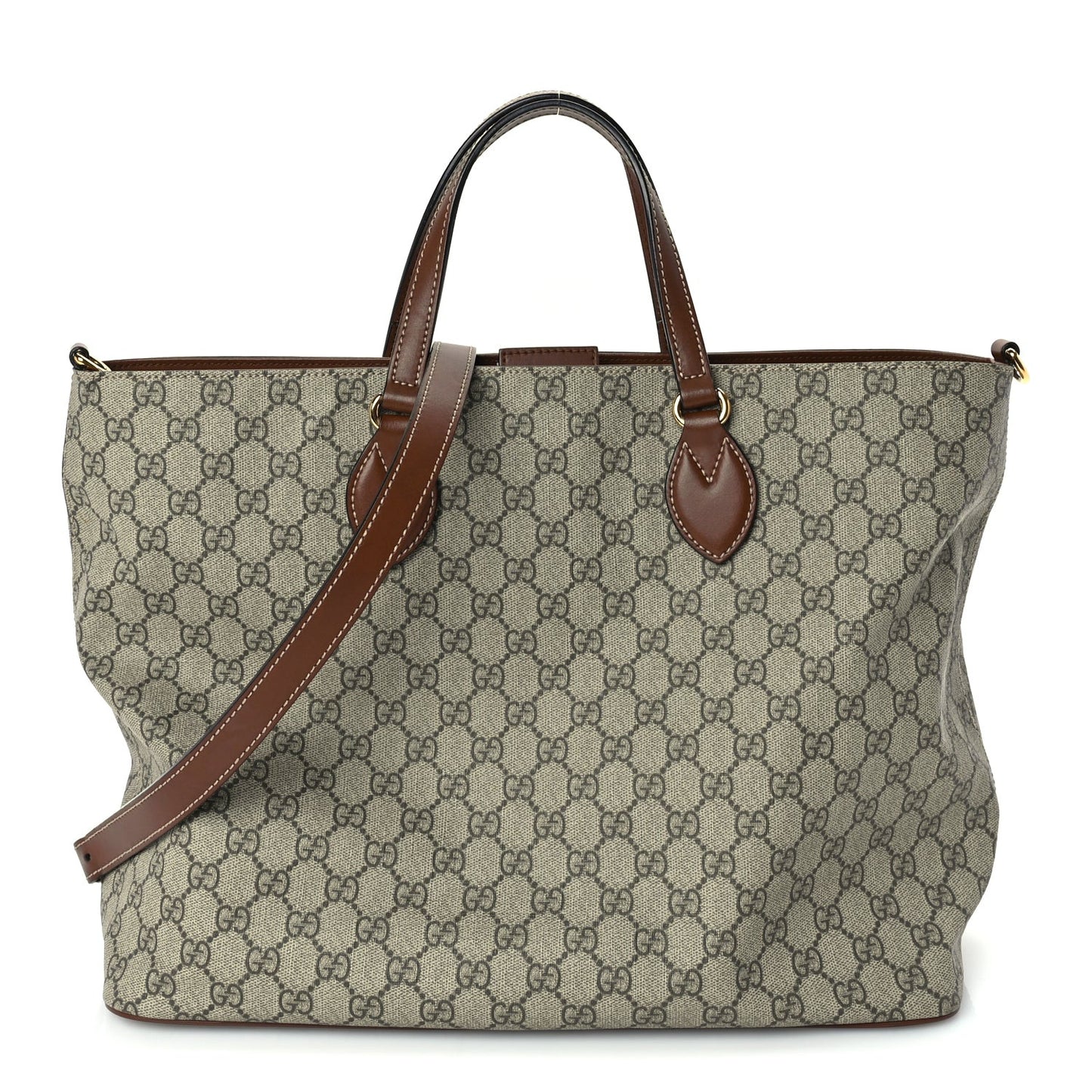 Soft GG Supreme Monogram Medium Crossbody Tote Beige Cuir