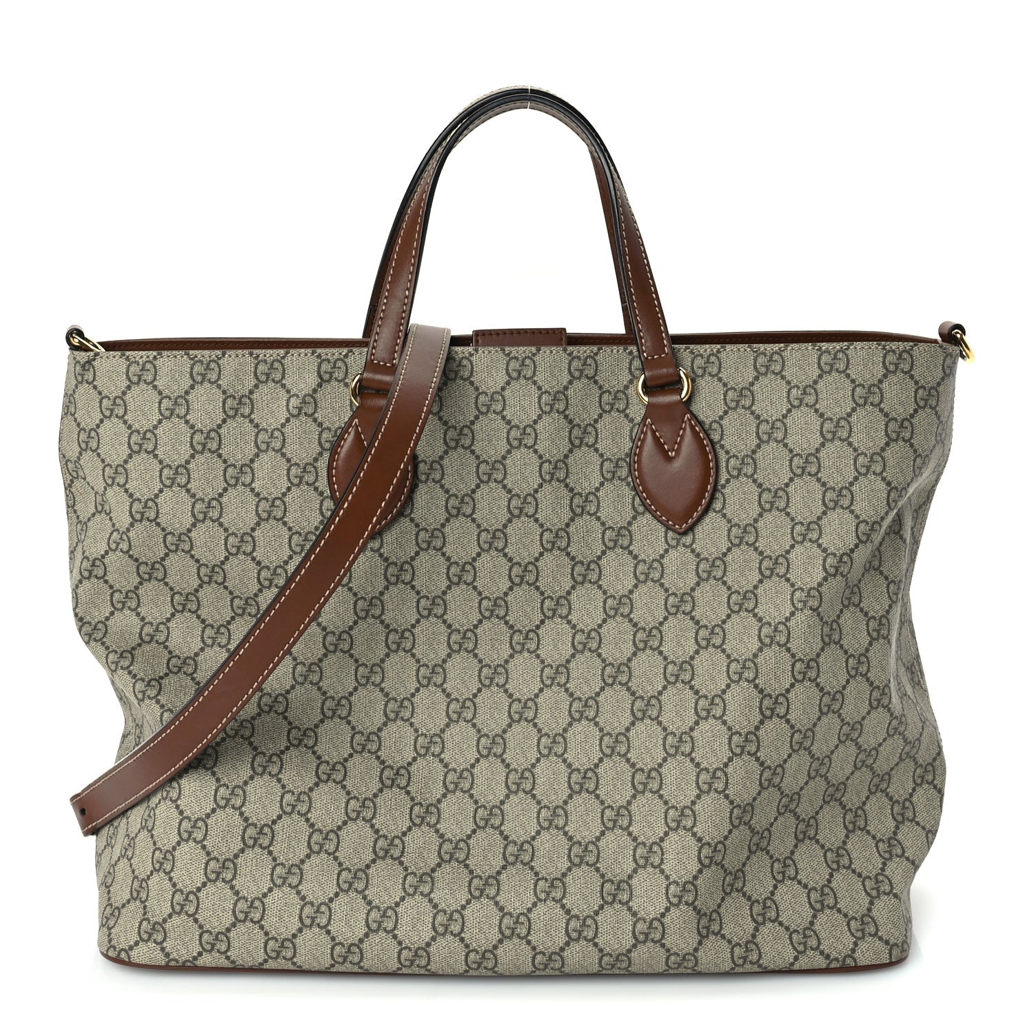 Gucci Soft GG Supreme Monogram Medium Crossbody Tote Beige Cuir 1 of 9