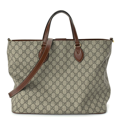 Gucci Soft GG Supreme Monogram Medium Crossbody Tote Beige Cuir 1 of 9
