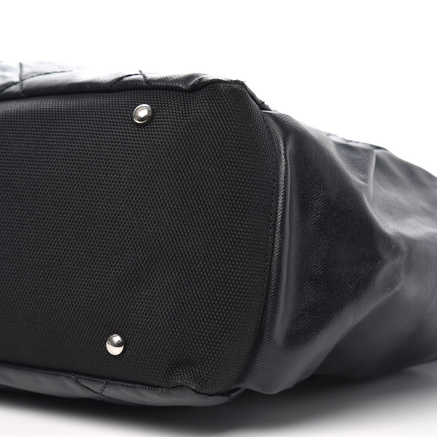 Coated Canvas Quilted Large Paris Biarritz Tote Black