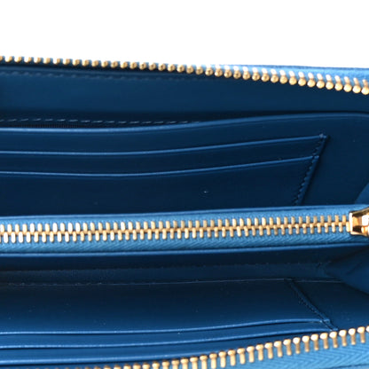 Prada Vitello Move Compact Zip Around Wallet Cobalto 8 of 8