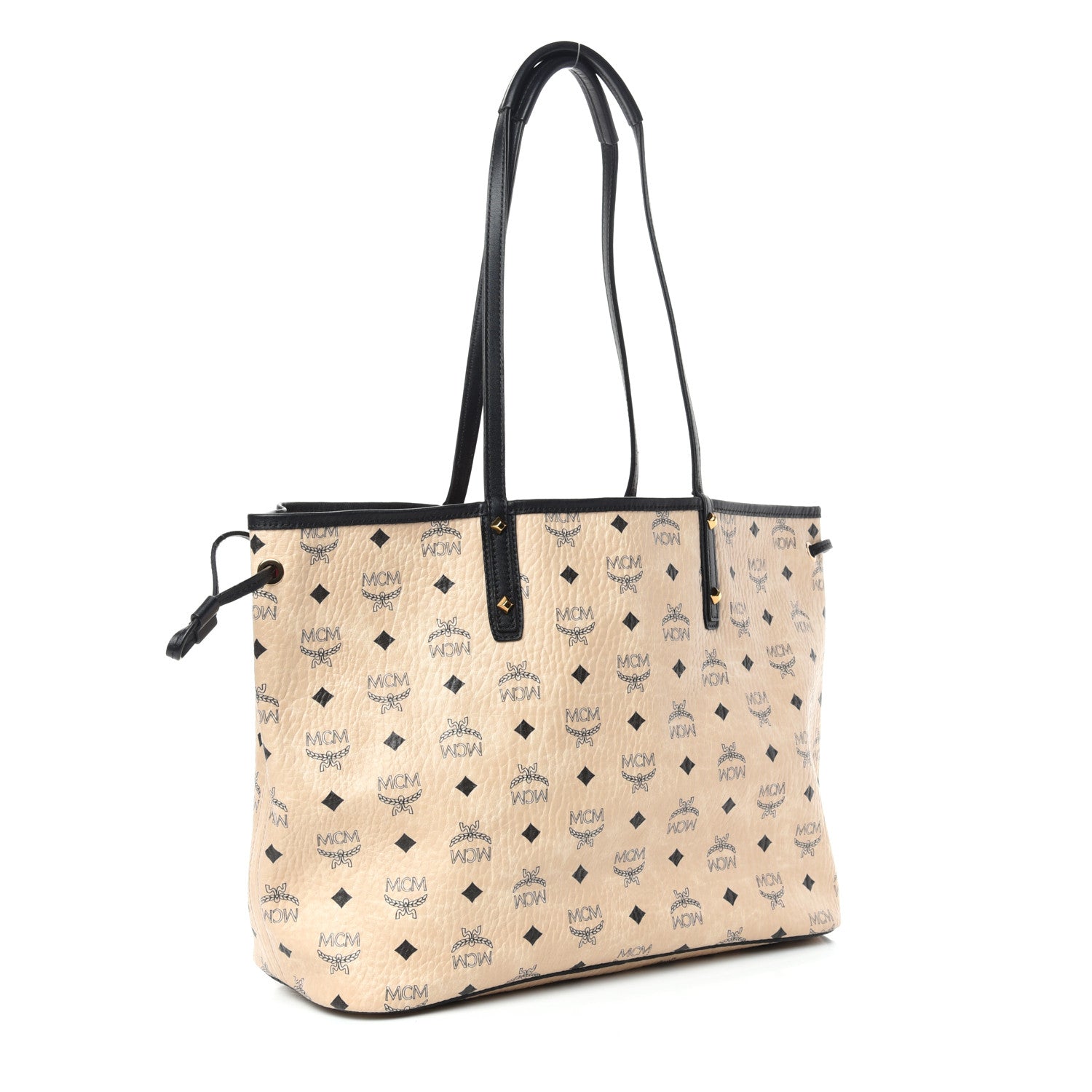 MCM Visetos Medium Project Reversible Shopper Tote Beige 3 of 14