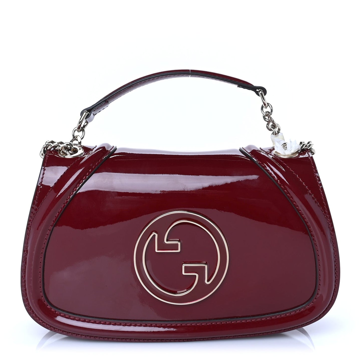 Patent Blondie Medium Shoulder Bag  Rosso Ancora