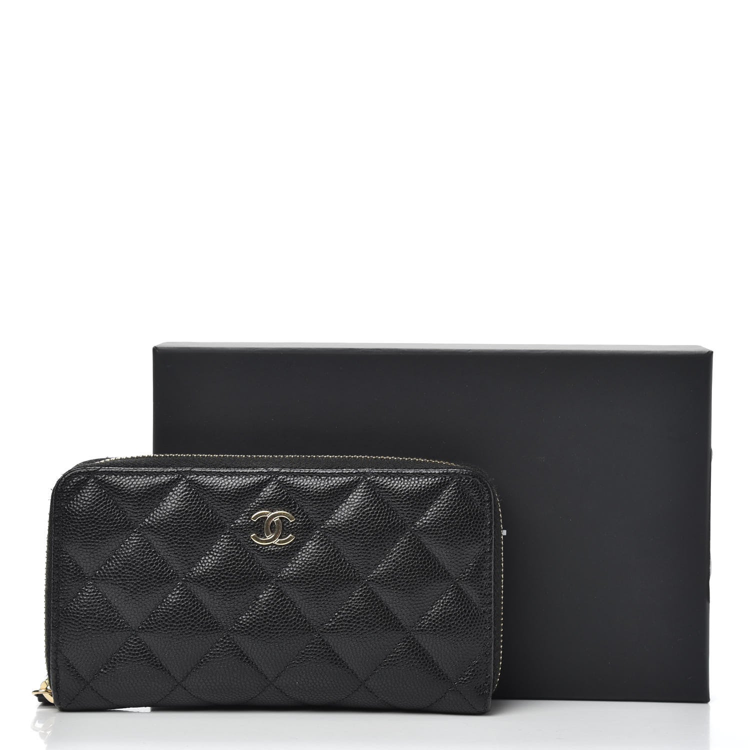 Chanel Caviar Quilted Medium Zip Around Wallet Black 8 of 8