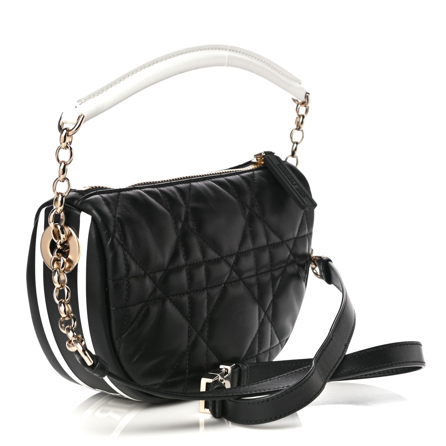 Lambskin Cannage Small Dior Vibe Hobo Bag Black