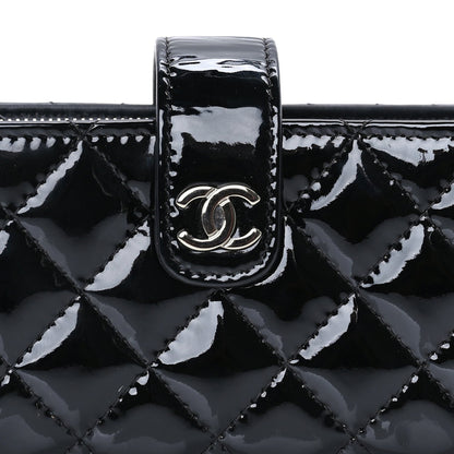 Chanel Patent Quilted Mini Phone Holder Clutch Black 7 of 7