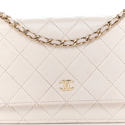 Chanel Caviar Quilted Wallet On Chain WOC White 8 of 14