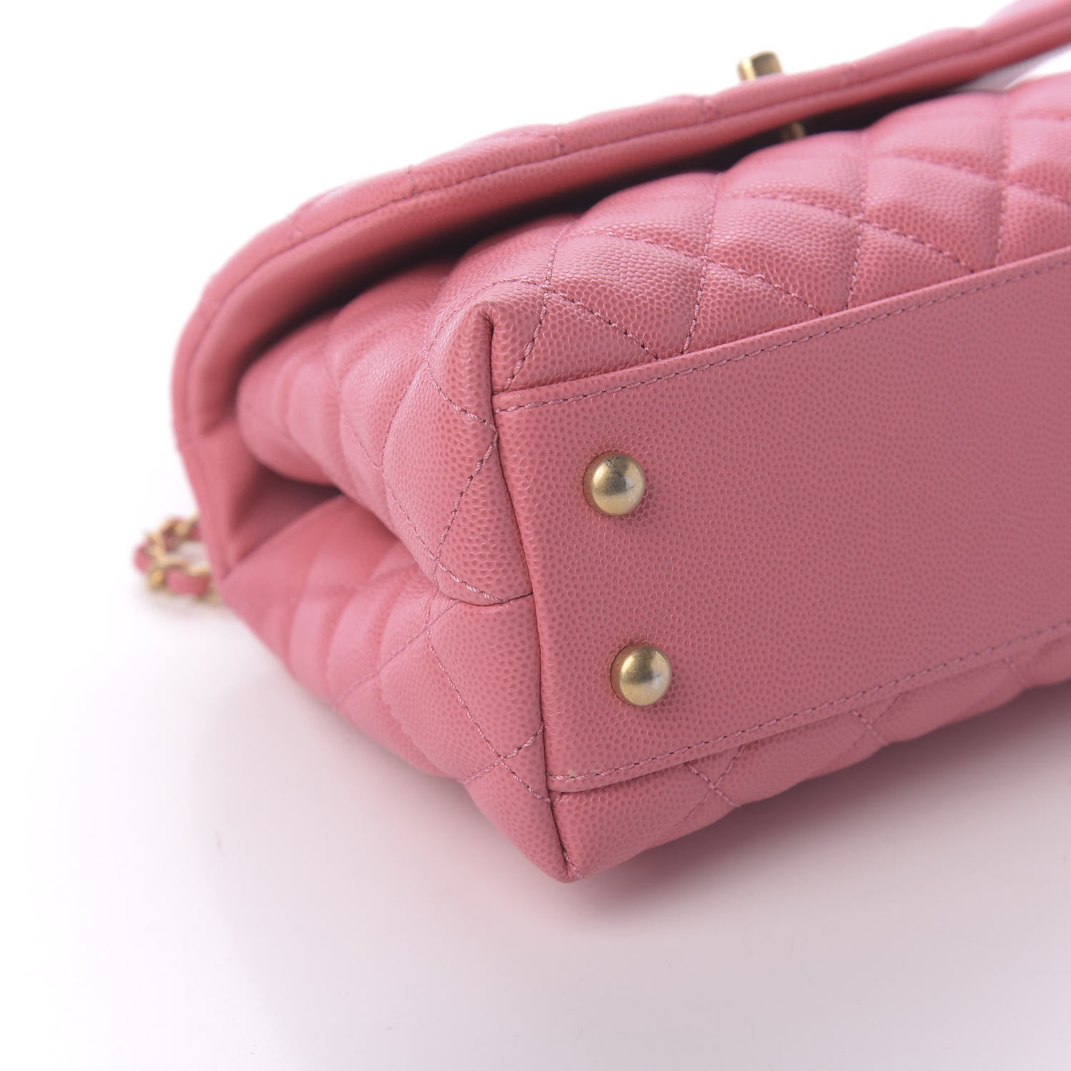 Chanel Caviar Lizard Embossed Quilted Mini Coco Handle Flap Pink 6 of 11