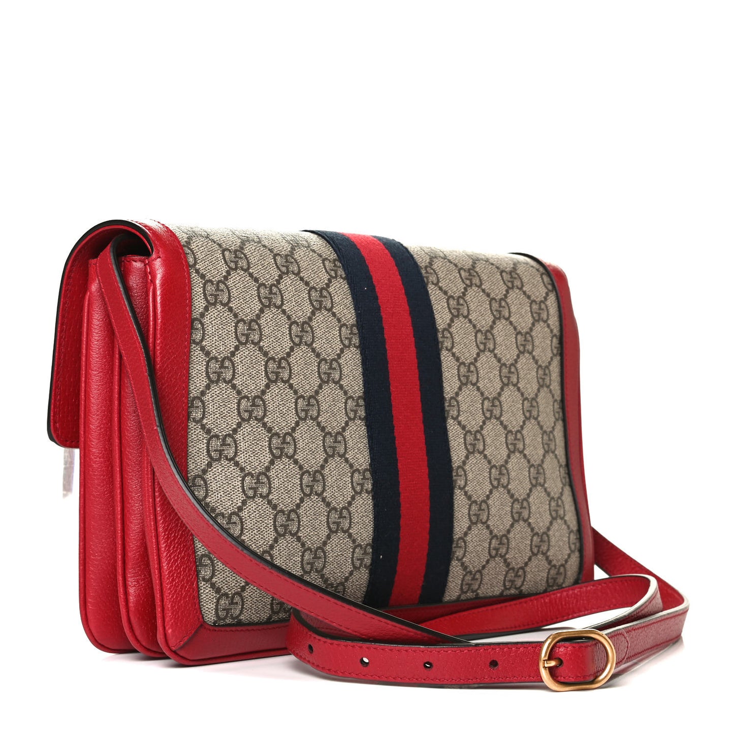 GG Supreme Monogram Medium Queen Margaret Shoulder Bag Red