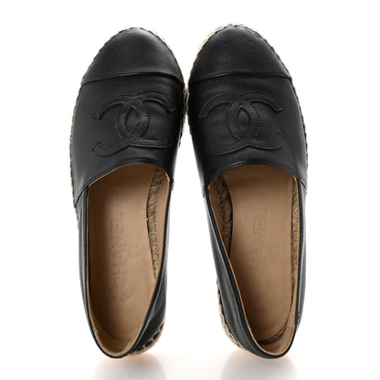 Chanel Lambskin CC Espadrilles 37 Black 2 of 11