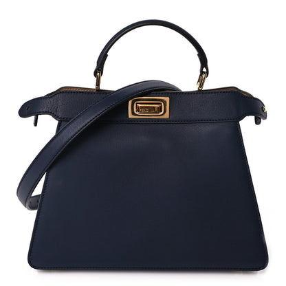 Fendi Vitello Seta Nappa Bi-Color Small Peekaboo I SEE U Satchel Midnight Light Rose Sand 1 of 8