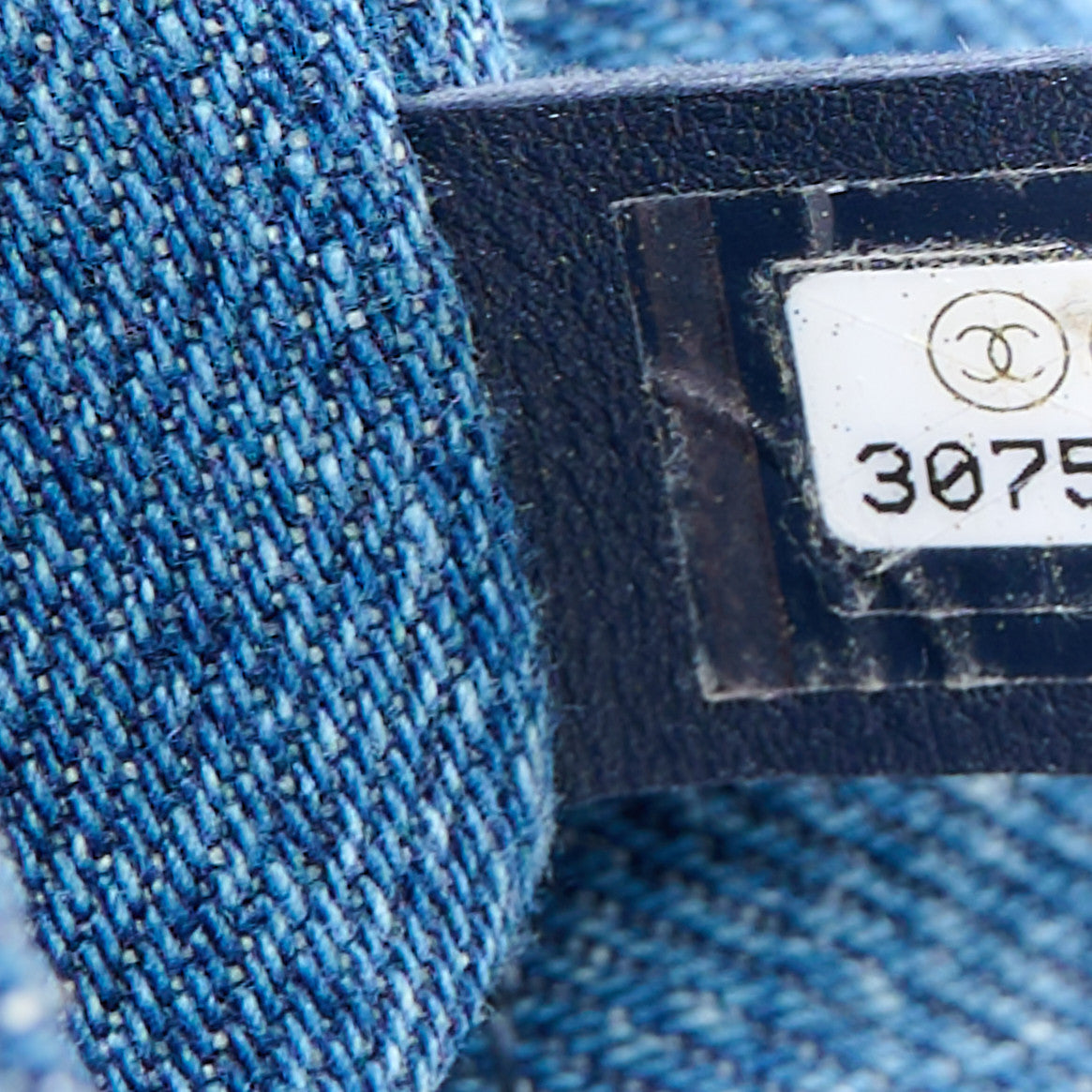 Denim CC Quilted Mini Square Flap Blue