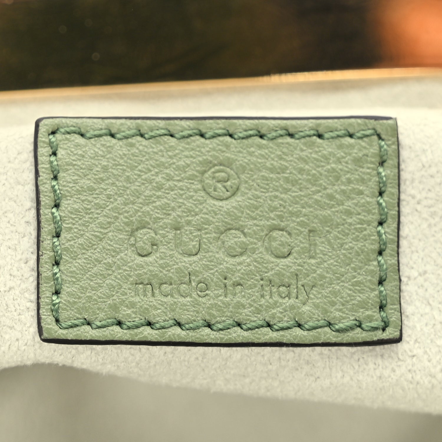 Gucci Velvet Crocodile Mother of Pearl Jacquard Crystal Bow Clutch Green 6 of 9