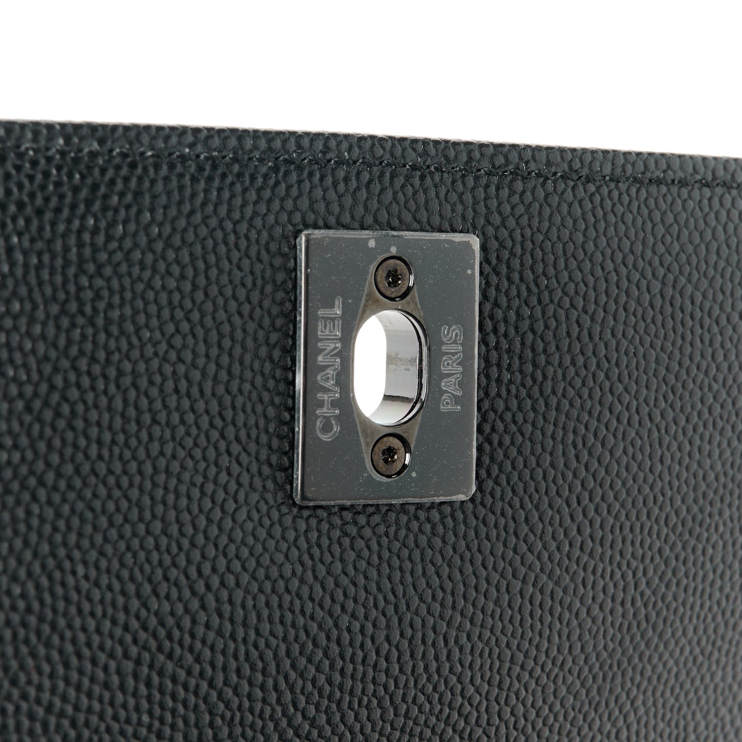 Caviar Chevron Quilted Mini Coco Handle Flap So Black