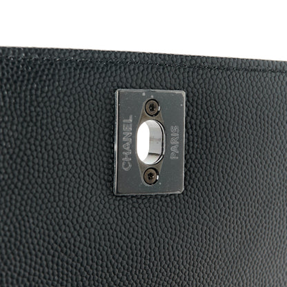 Chanel Caviar Chevron Quilted Mini Coco Handle Flap So Black 7 of 13