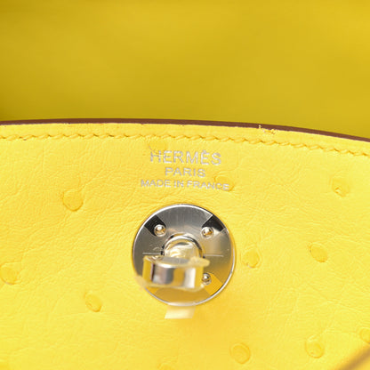 Hermes Ostrich Mini Lindy 20 Jaune Citron 6 of 9