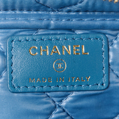 Chanel Denim Quilted Toiletry Case Blue 6 of 11