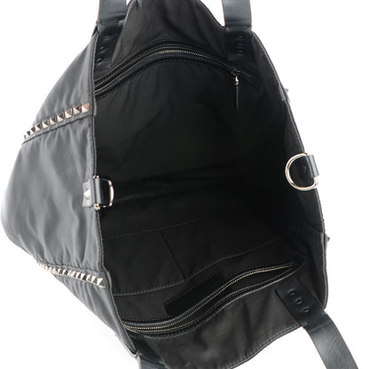 Valentino Garavani Nylon Rockstud Vertical Tote Black 5 of 8