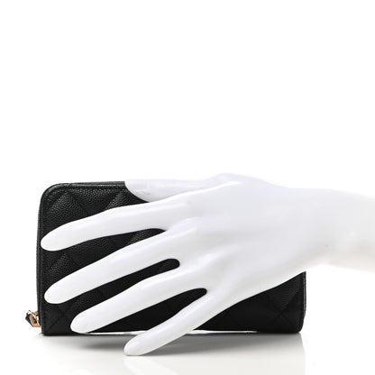 Chanel Caviar Quilted Medium Zip Around Wallet Black 2 of 9