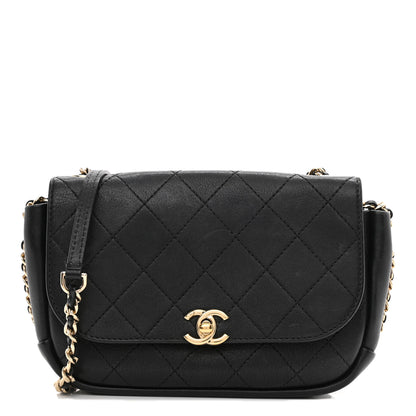 Chanel Goatskin Stitched Casual Trip Single Flap Black 2 of 19