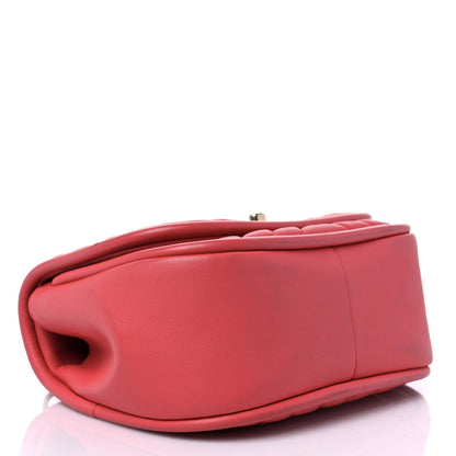 Chanel Lambskin Reverse Chevron Quilted Mini Round Top Handle Flap Bright Pink 4 of 17