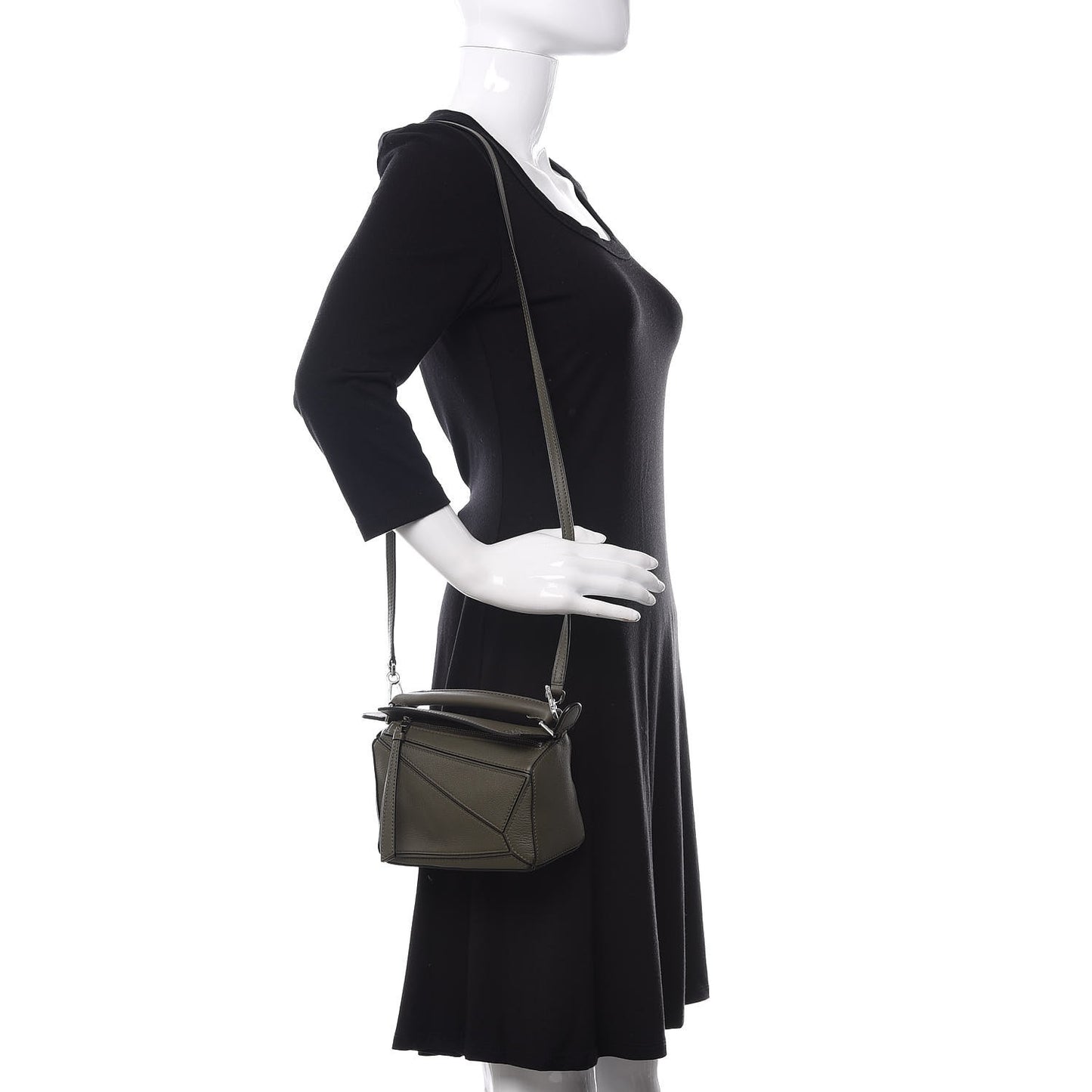 Calfskin Mini Puzzle Bag Khaki Green