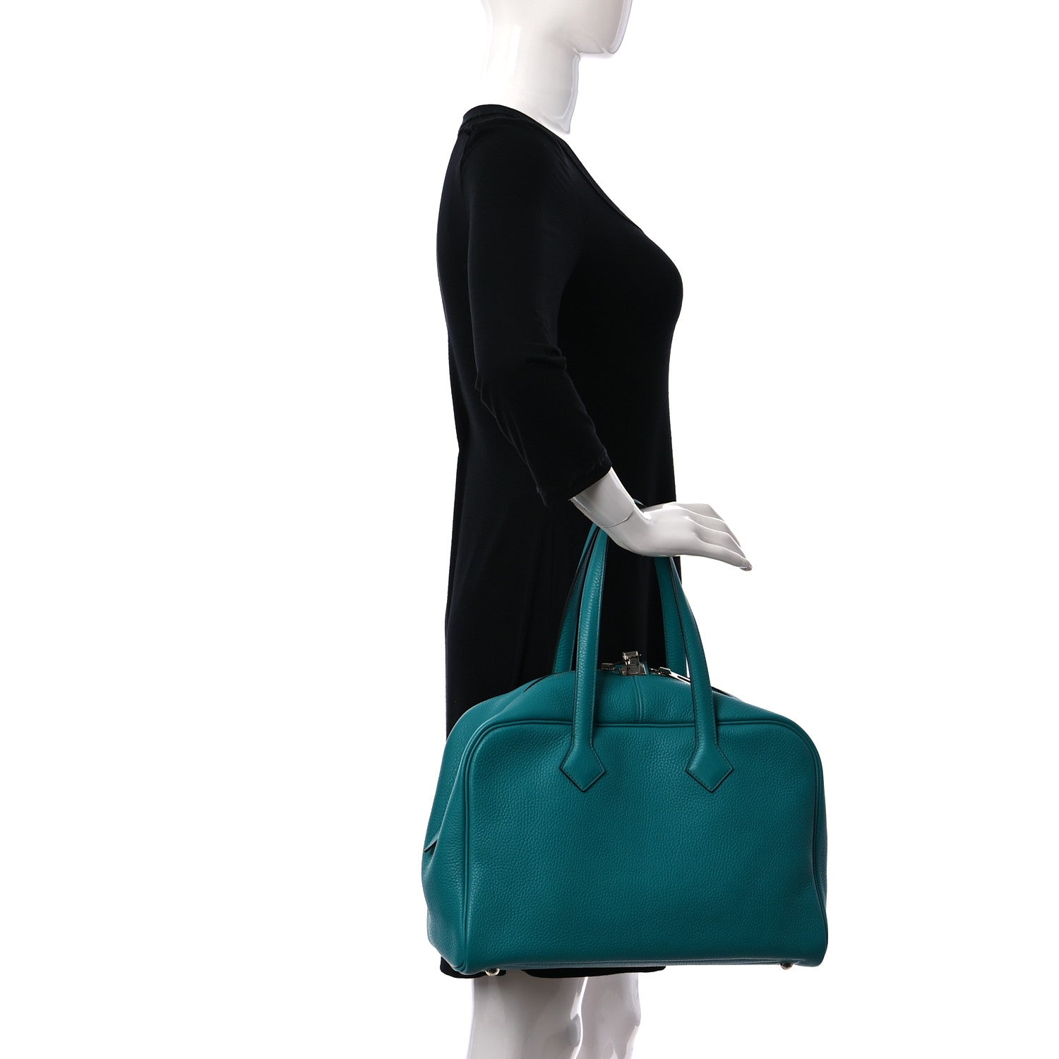 Hermes Taurillon Clemence Victoria II 35 Bleu Paon 2 of 10
