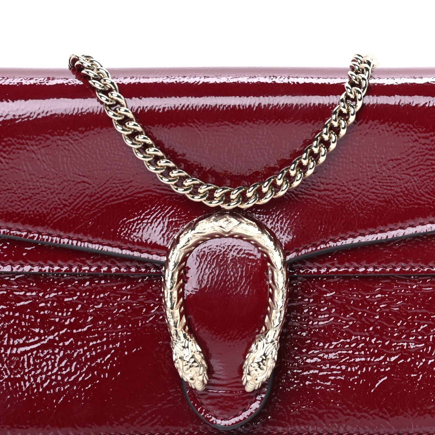 Gucci Crinkled Patent Mini Dionysus Shoulder Bag Rosso Ancora Red 6 of 7