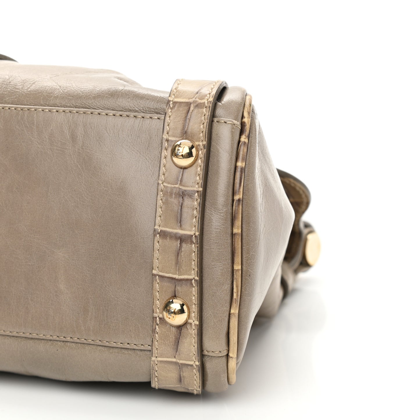 Lambskin Crocodile Embossed Medium Magic Bag Beige