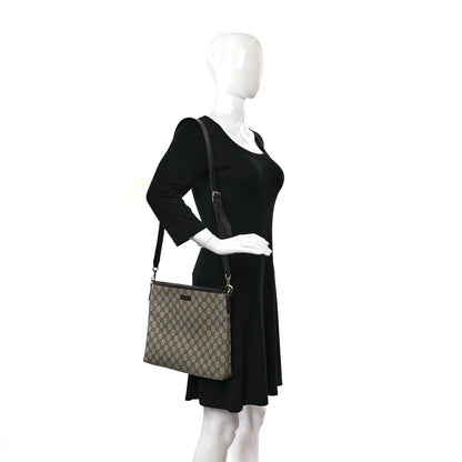 Gucci GG Plus Monogram Medium Flat Messenger Bag Dark Brown 2 of 9