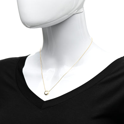 Tiffany 18K Yellow Gold Diamond Mother of Pearl Small T Circle Pendant Necklace 2 of 7