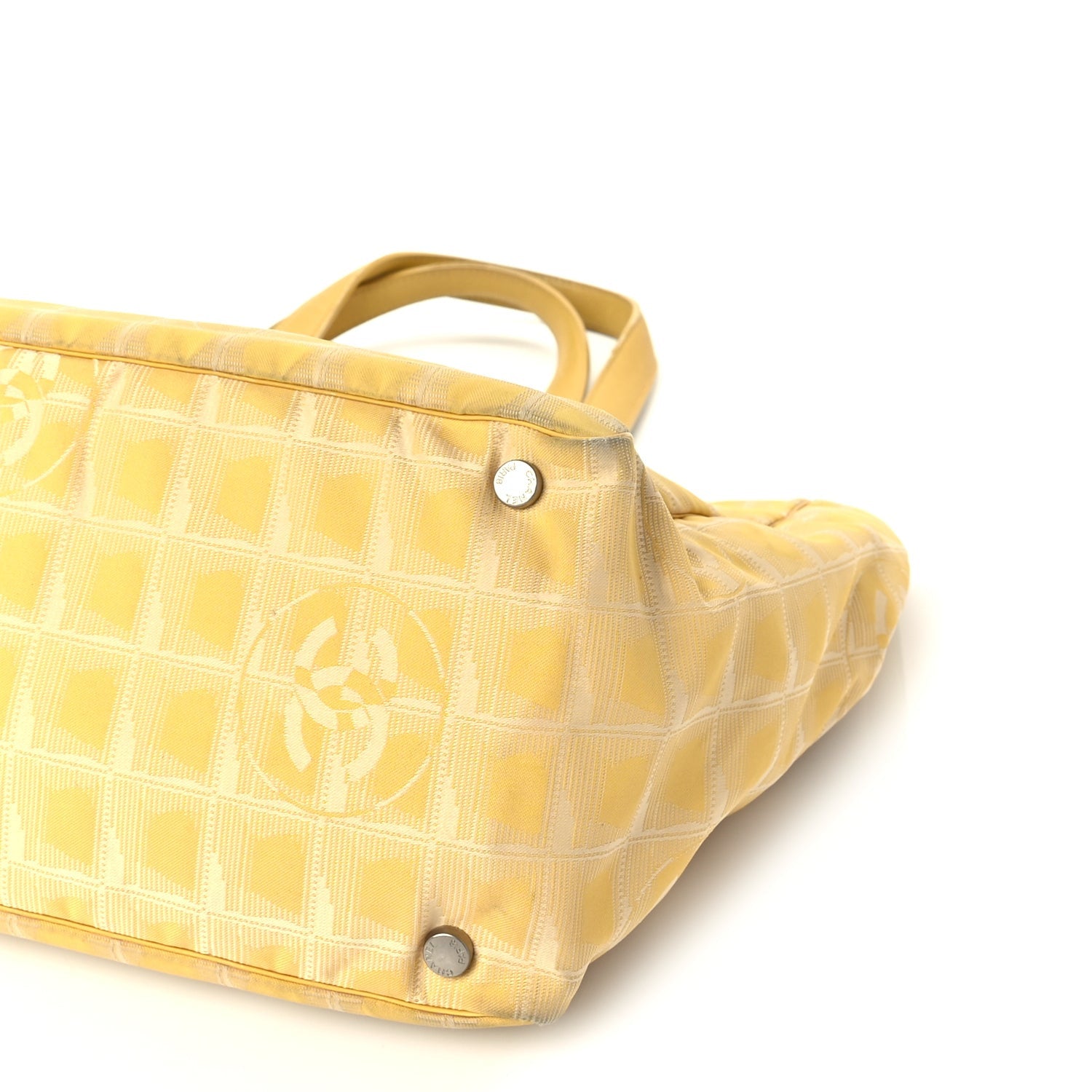Chanel Nylon Travel Large Tote  Yellow 9 of 9