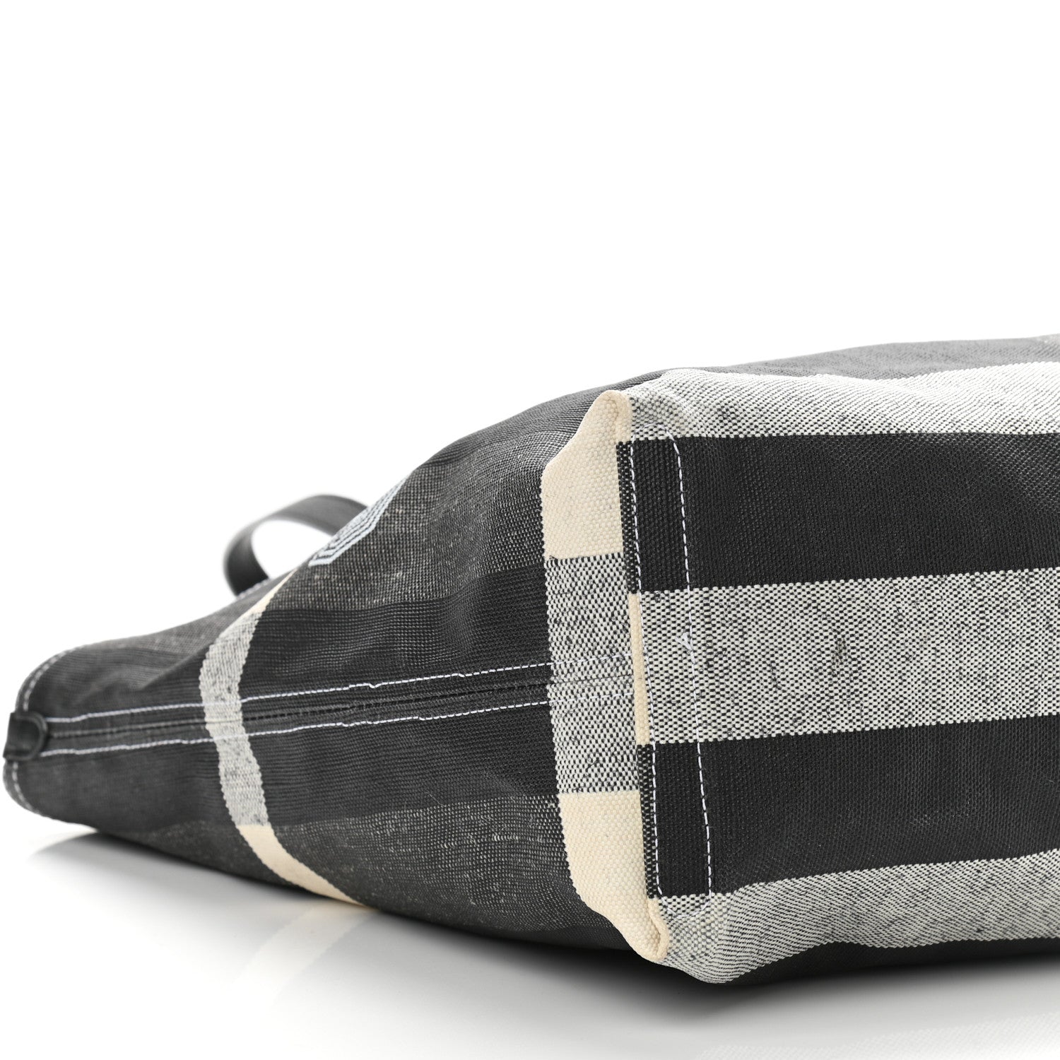 Burberry Coated Canvas Mega Check Medium Doodle Tote Black White 9 of 10