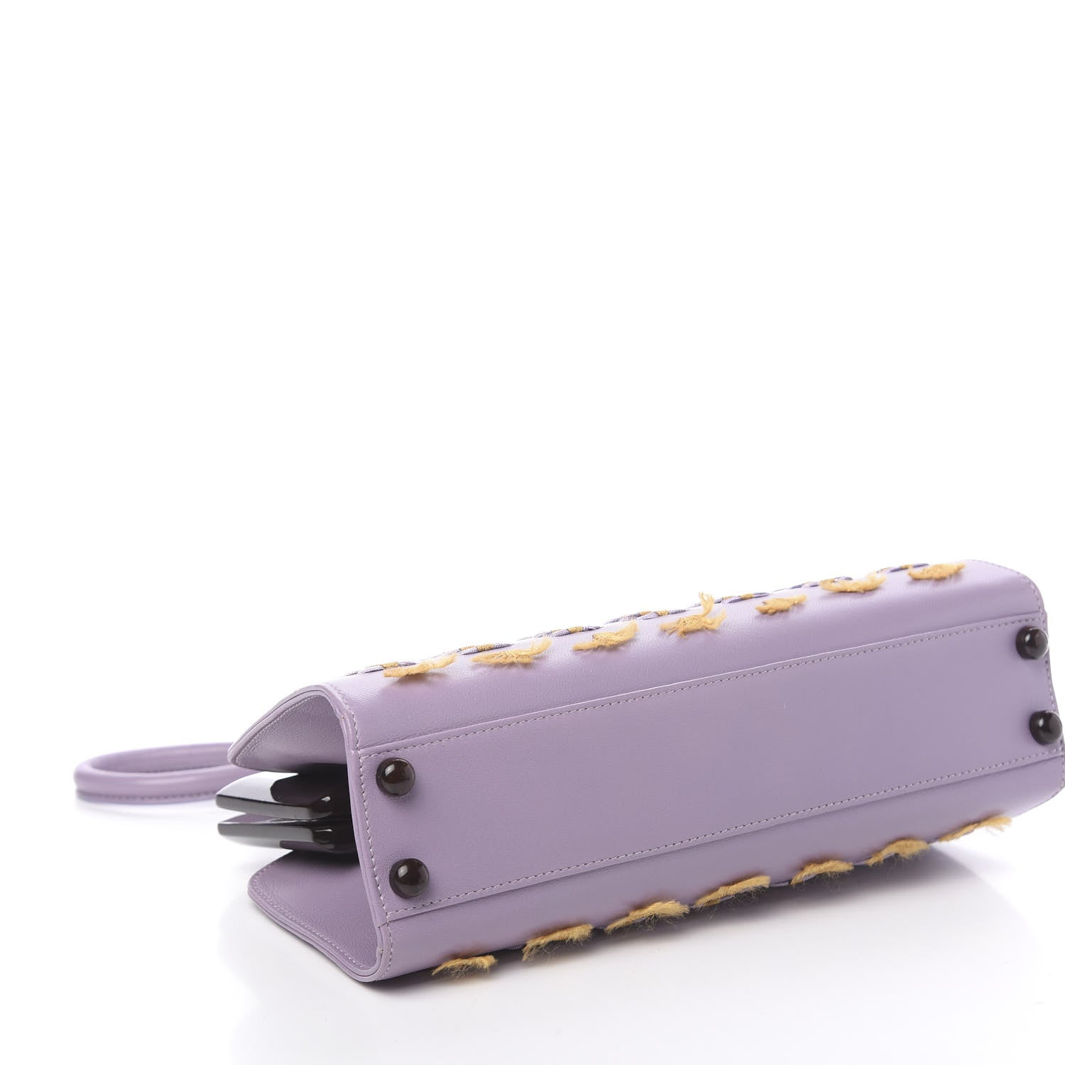 Christian Dior Lambskin Threaded Frame Clutch Violet Clair 4 of 11