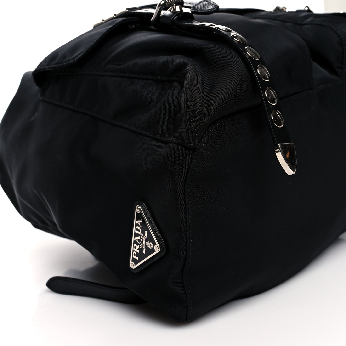 Nylon New Vela Studded Backpack Black