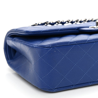 Chanel Caviar Quilted Medium Double Flap Blue 9 of 10