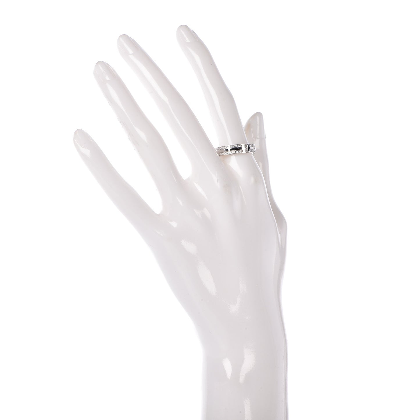 18K White Gold Diamond T Two Narrow Ring 54 7