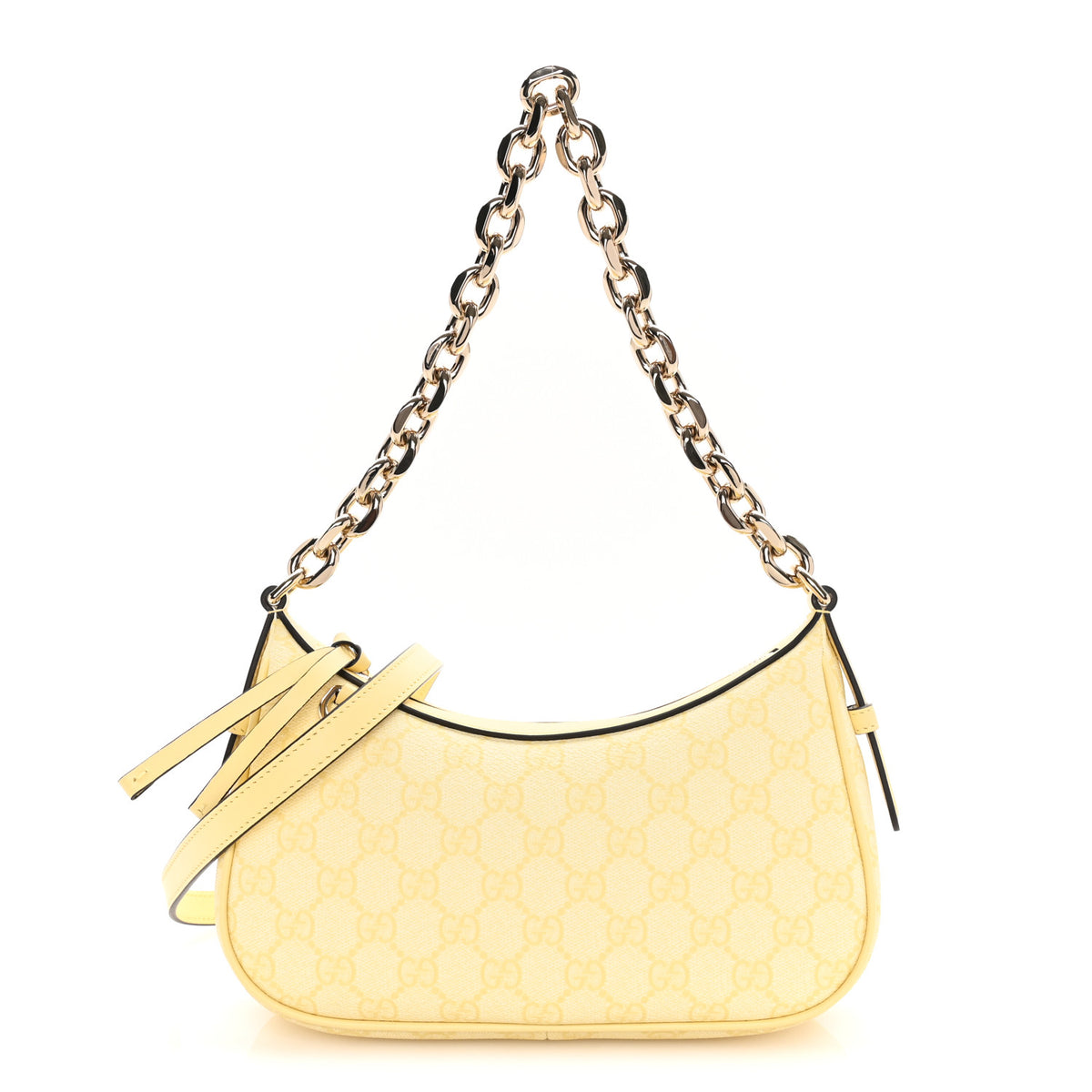 GG Supreme Monogram Emblem Shoulder Bag Yellow