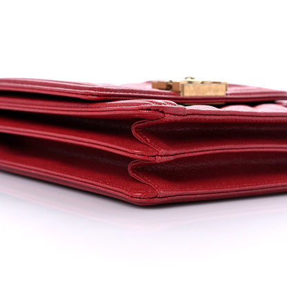 Chanel Caviar Quilted North South Boy Flap Red 8 of 10